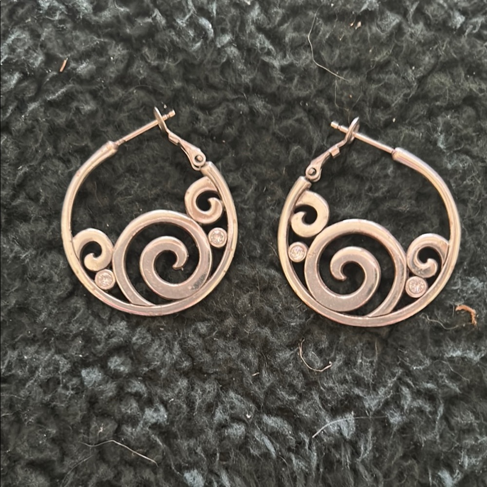 Brighton Silver Swirl Hoop Earrings